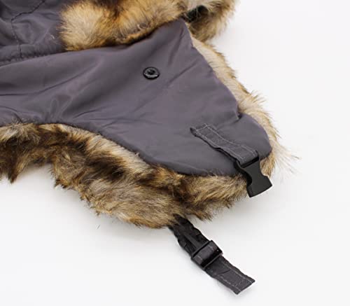 Wool Blend Aviator Trapper hat Trooper Ear Flaps Ushanka Eskimo Russian Warm Winter Cold… - color: Dark Gray Classic Solid