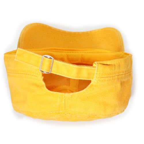 Studded Military Cap for Women Men Cadet Army Cap Flat Top Hat - color: Yellow