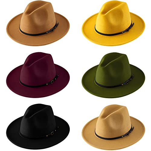 Hercicy 6 Pcs Fedora Hats for Women Men - color: Elegant Colors