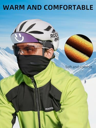 ROCKBROS Winter Cycling Caps for Men and Women Windproof Cycling Hat Black