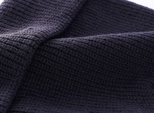 Connectyle 2 Pack Classic Cuffed Beanie Hat for Men & Women Warm Winter Knit Hat Thick Beanies Skull Cap Acrylic Watch Cap - color: Black+navy Blue