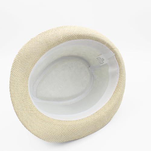 LIDHAY Straw Fedora Hat for Men Women |Short Brim Panama Sun Hat - color: Beige