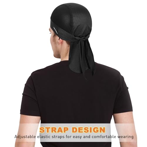 YANIKY Bandanas Skull Caps for Men, Women Skull Cap Helmet Liner Dew Rags - color: Black Print