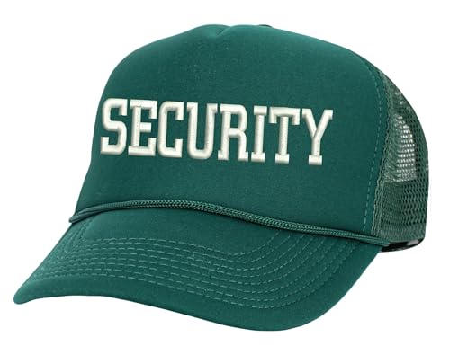 ALLNTRENDS Security Embroidered Trucker Mesh Cap - color: Dark Green