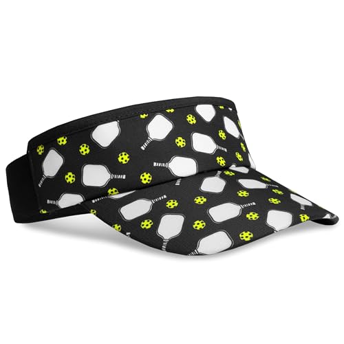 Headsweats Unisex Adult Lightweight Performance Running Sun Visor - color: Black/Paddles Pickleball