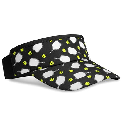Headsweats Unisex Adult Lightweight Performance Running Sun Visor - color: Black/Paddles Pickleball