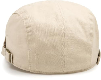 Initlove Mens Newsboy Cap Cotton Ivy Hat Beret Hats for Driving - color: B Khaki