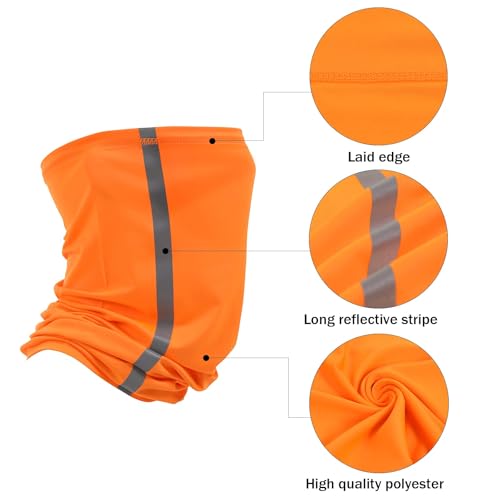 TCCFCCT Full Brim Mesh Neck Sun Shield, High Visibility Sun Visor Neck Protection and Bandana Headband Face Scarf, Hard Hat Accessories, 2 Packs, Orange - color: Sun Shade 1+bandana 1 Orange