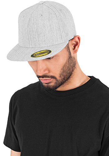 Flexfit Mens Premium 210 Fitted - color: Heather Grey, size: Small-Medium