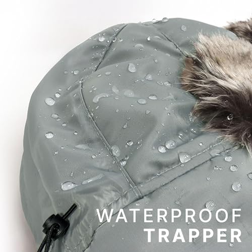 Waterproof Winter Trapper Ushanka Hat Ear Flap Chin Strap, Russian Style - color: Arctic (Aqua)