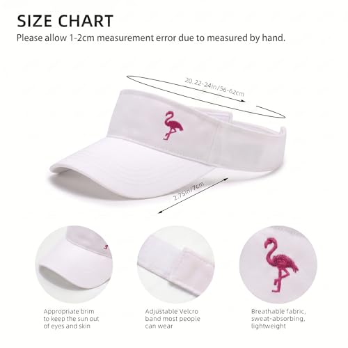 Embroidered Adjustable Sun Visor for Women Men Outdoor Golf Tennis - color: Flamingo/White