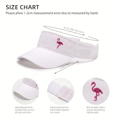 Embroidered Adjustable Sun Visor for Women Men Outdoor Golf Tennis - color: Flamingo/White