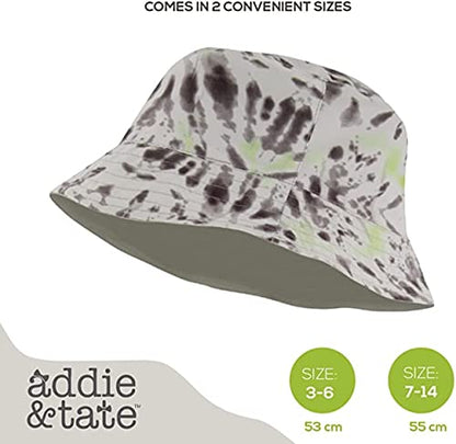 Kids Bucket Hat for Girls & Boys, Packable Fun & Cool Reversible Beach Sun Teen Toddler Bucket Hat with Sunglasses - color: Grey/Tie Dye, size: 3-7 Years