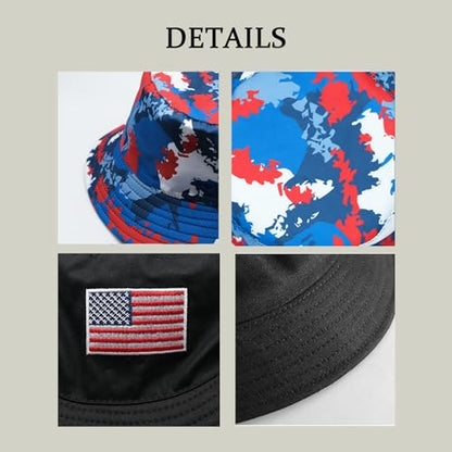 Bucket Hat for Men Women Funny Holiday Fishing Hat Cute Fisherman Cap - color: Usa Cmf
