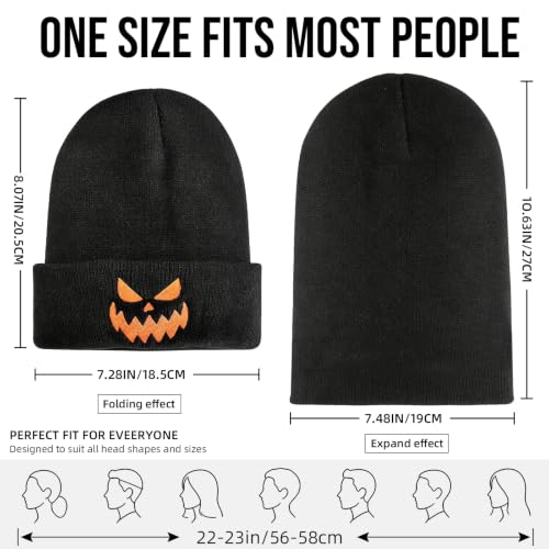 American Flag Beanie, USA Embroidered Winter Hat for Women Men - color: Halloween-3