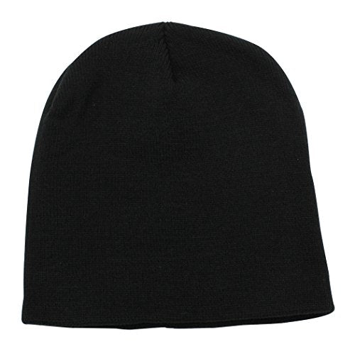 Top Level Short Plain Beanie - Winter Unisex Plain Knit Hat