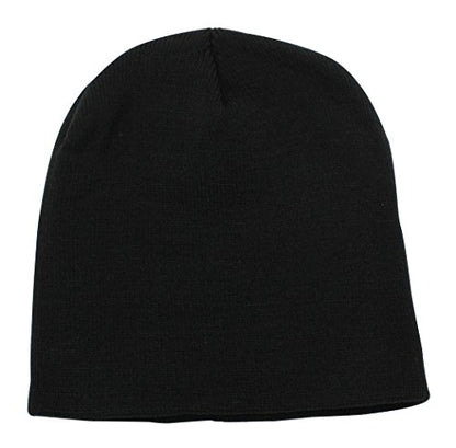 Top Level Short Plain Beanie - Winter Unisex Plain Knit Hat