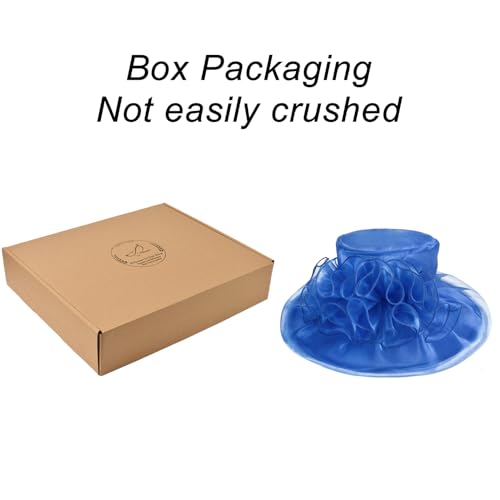 2026 Derby Hats for Women Ladies, Classy Organza Sun Hat, Church Tea Party Wedding Kentucky Fascinator Hat - color: 3a-4541-royal Blue