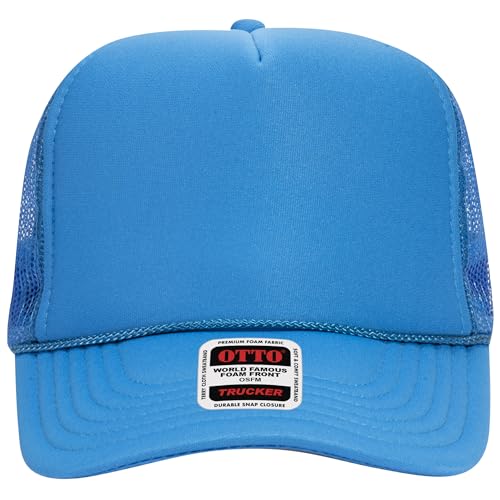 BROTHER TRUCKERS The World's Greatest Neon Colored Trucker Hat Blanks - Wholesale Bulk Unisex Snapback Hats - color: Neon Blue Poly