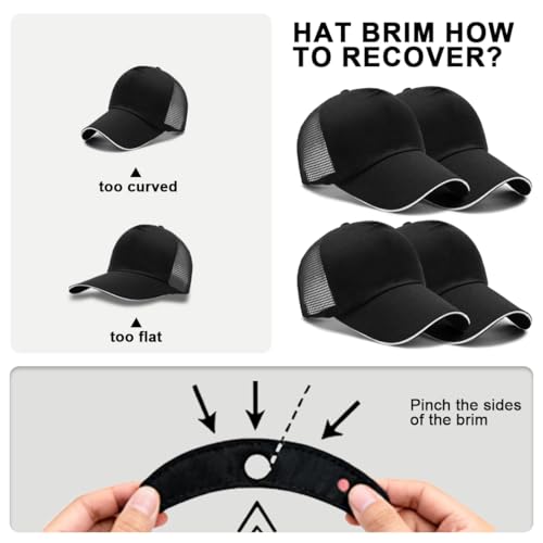 24Pack Baseball Cap Blank Trucker Hats Bulk Wholesale Hats Adjustable Plain for Men Women - color: Black-mesh