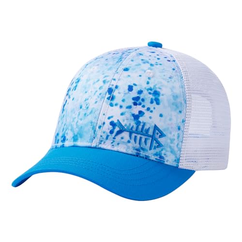 BASSDASH Altimate Fishing Hat Mesh Back for Men Women Adjustable Baseball Trucker Cap - color: Blue Ink Camo