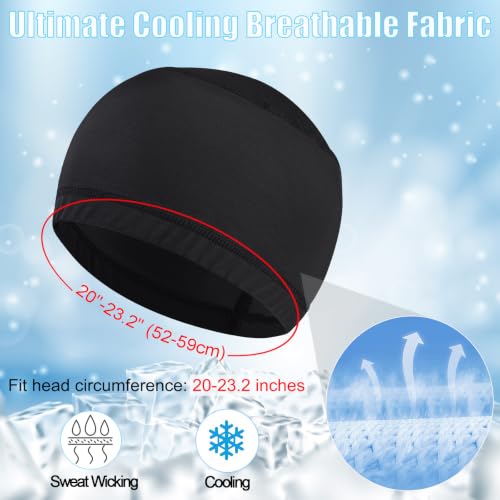 Cooling Skull Caps for Men Hard Hat Helmet Liner Cycling Cap Running Beanie - color: 2pcs-（black+wine Red）