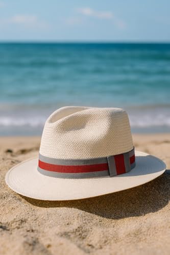 Gamboa Adjustable Hat Bands for Men and Women Fedora and Cowboy Hat Ribbon Band Hatbands Accessories - color: Red & Gray, size: Medium