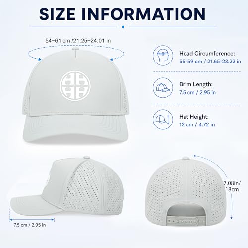 HH HOFNEN Quick Dry Baseball Cap Mesh Snapback Hat Golf Ball Cap Men Women - color: 2-black+gray