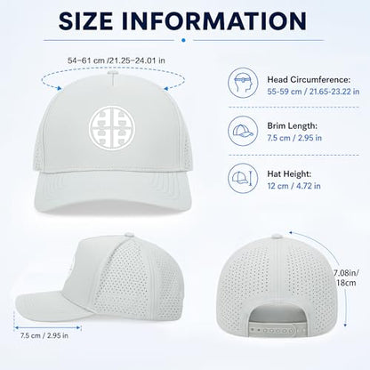 HH HOFNEN Quick Dry Baseball Cap Mesh Snapback Hat Golf Ball Cap Men Women - color: 2-black+gray