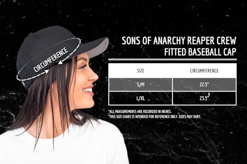 Sons of Anarchy SOA Reaper Crew Fitted Baseball Cap Hat - size: Small-Medium