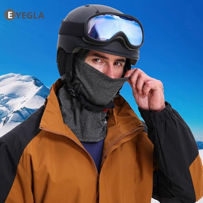Winter Balaclava Ski Mask for Men Women Thermal Face Mask Breathable Face Cover for Cold Weather Motorcycle Snowboard - color: Dark Grey