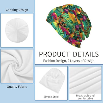 Beanie Hat for Men Women Slouchy Beanie Skull Sleep Cap Soft Lightweight Chemo Hat Stretch Cancer Headwear - color: Mushroom