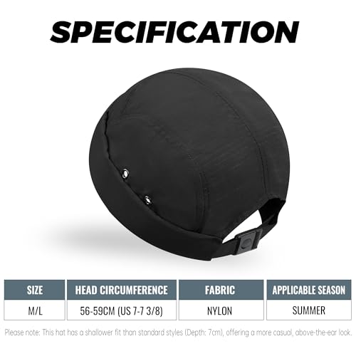 Clakllie Quick Dry Brimless Docker Cap for Men Summer Beanie Sailor Skullcap Lightweight Waterproof Adjustable No Brim Hat - color: S-dbh01-n-dark Blue