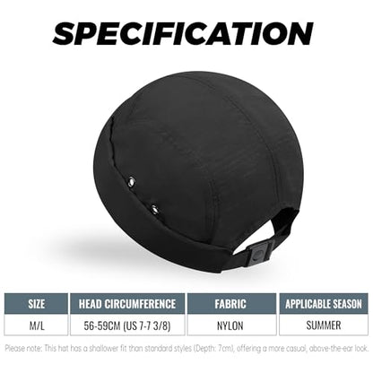 Clakllie Quick Dry Brimless Docker Cap for Men Summer Beanie Sailor Skullcap Lightweight Waterproof Adjustable No Brim Hat - color: S-dbh01-n-dark Blue