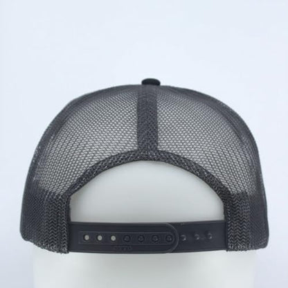 High Crown Foam Mesh Camouflage Tri-Color Oak Leaves Trucker Hat Baseball Cap - color: Black/Gray/Charcoal Gray