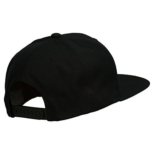 Big Diamond Outline Embroidered Flat Bill Black Cap - color: Red