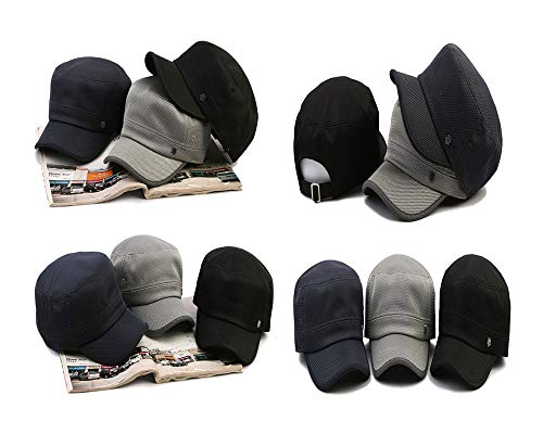 WITHMOONS Cadet Cap Original Military Adjustable Style Vintage Hat MAAC0787 - color: Black
