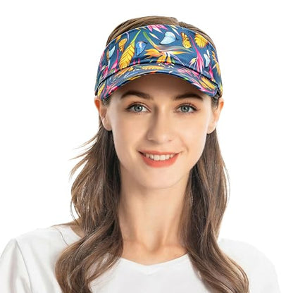 ZLYC Print Sports Sun Visors for Women Girls - color: Pattern Navy