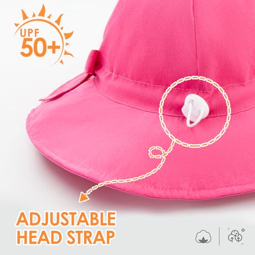 BAVST Baby Sun Hat Girls Floppy Bucket Hat Summer Toddler Outdoor Cap for Swim Beach - color: Rose, size: 2-4T