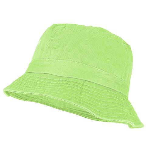 Armycrew Pigment Dyed Washed 100% Cotton Unisex Bucket Hat - color: Apple Green