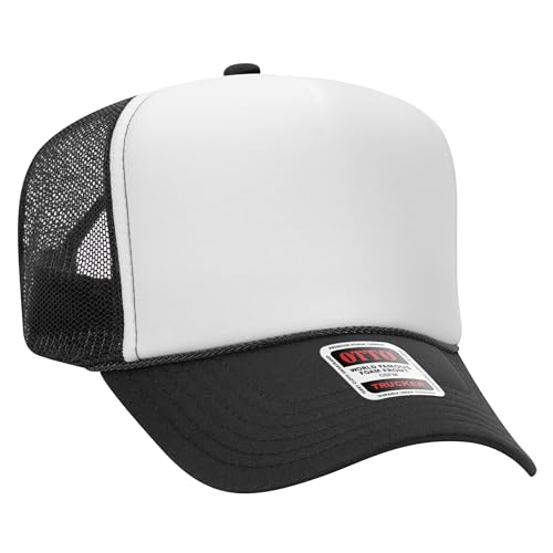 BROTHER TRUCKERS The World's Greatest Polyester Trucker Hat Blank in 73+ Colors - Wholesale Snapback Hat - color: Blk/Wht/Blk