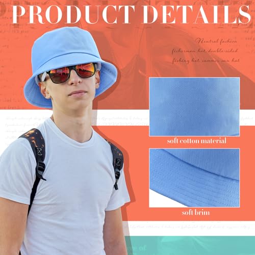 Zhanmai 3 Pcs XXL Bucke Large Oversize Hat for Woman - color: White, Pink and Sky Blue