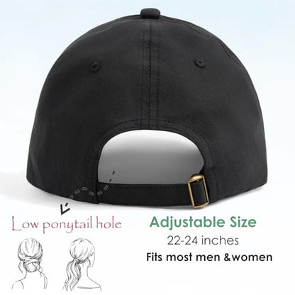 Hot Summer Baseball Cap, 35% Thinner Cotton Dad Hat Lightweight - color: Black