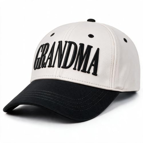 Grandma Trucker Hat for Women, Vintage Two-Tone Grandma Baseball Hat, New Grandmother Birthday Gifts - color: 01.black