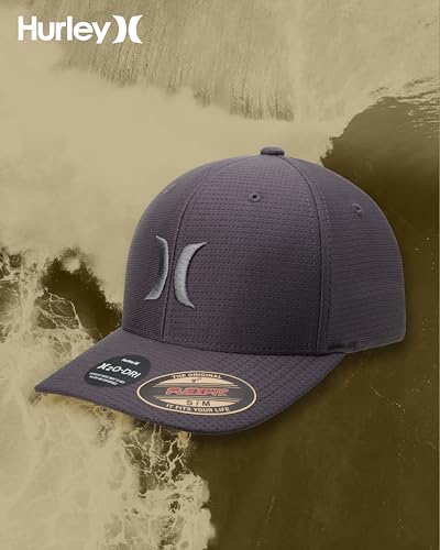 Hurley Mens Baseball Cap, H2O-Dri Stretch Fitted Hat with Curved Bill - color: Stone, size: Small-Medium