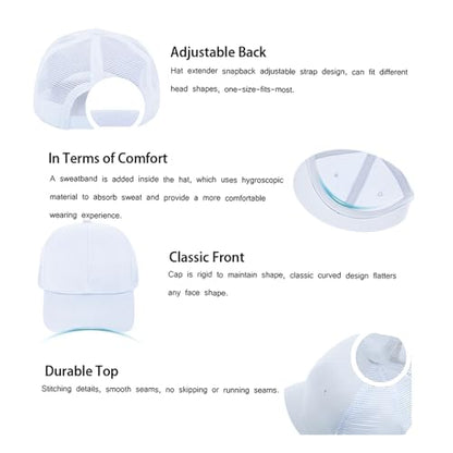 ZH 12 Pack Mesh Trucker Hats, Bulk Baseball Caps for Men and Women, Trucker Cap Wholesale - color: White