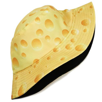 XYIYI Cute Bucket Hat Beach Fisherman Hats for Women Men Teen Girls - color: Yellow Cheese