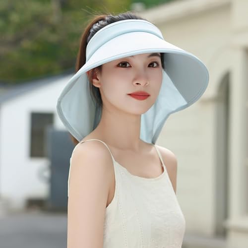Sun Visor Hats for Women Wide Brim UPF 50+ UV Sun Protection Visor Hats Casual Adjustable Roll up Summer Beach Caps - color: B-grey