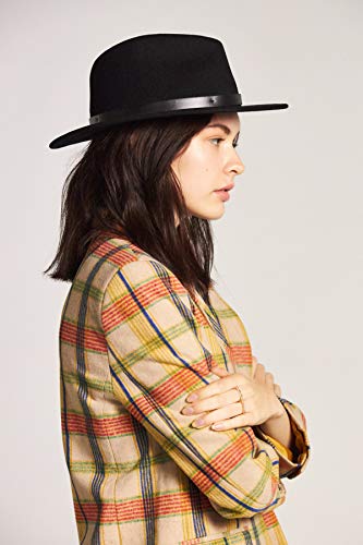 Brixton Messer Fedora - color: Black/Black, size: Medium