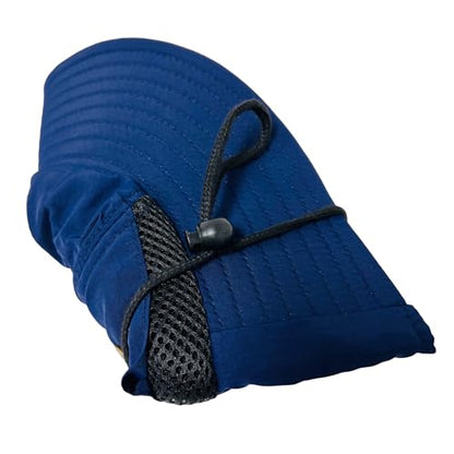 Packable and Adjustable Mesh Boonie Sun Hat with Neck Flap - color: Navy